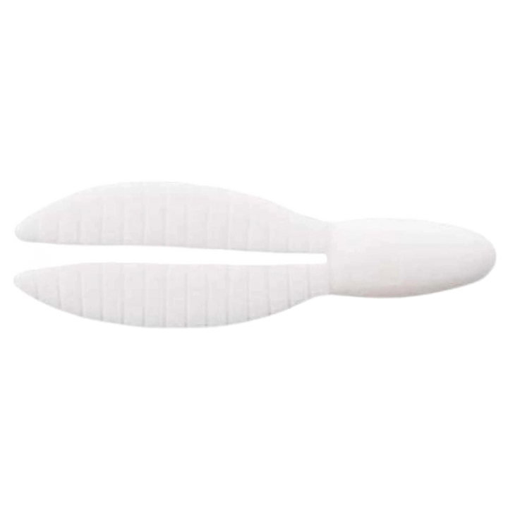 Keitech Flex Chunk Large Jigi 4" White ylhäältä, pää vasemmalla