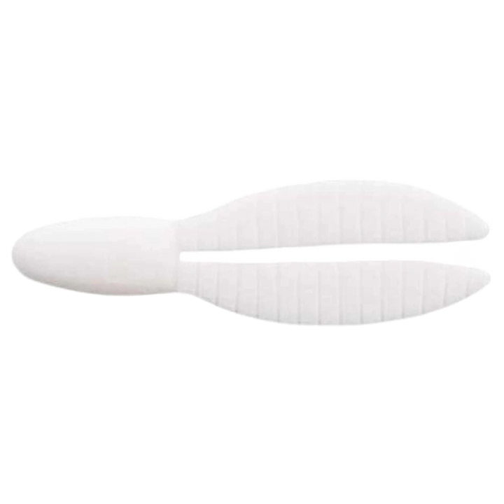 Keitech Flex Chunk Large Jigi 4" White ylhäältä, pää oikealla