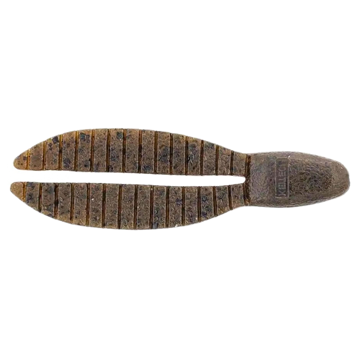 Keitech Flex Chunk Medium Jigi 3" Green Pumpkin PP. ylhäältä, pää vasemmalla
