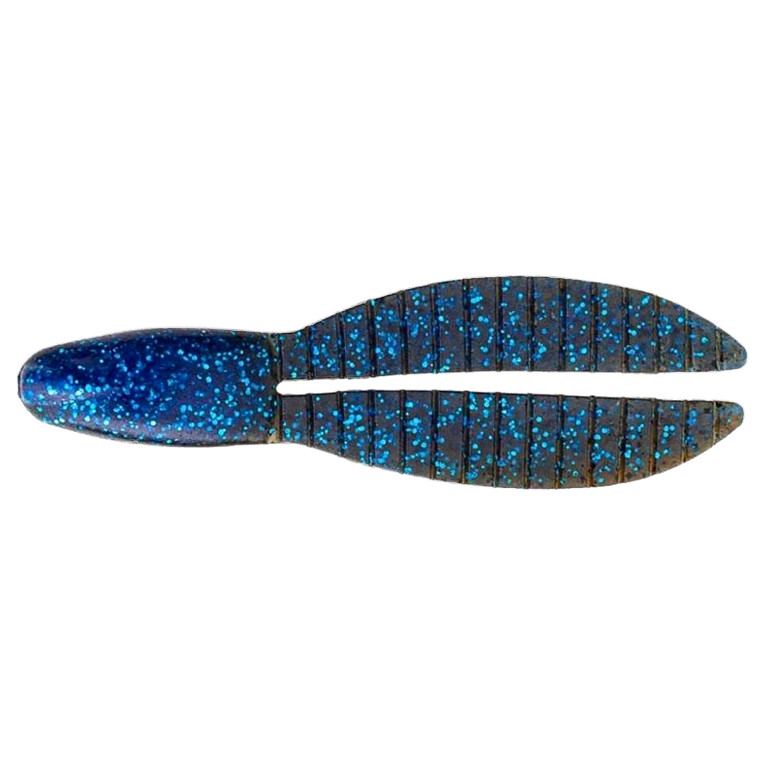 Keitech Flex Chunk Medium Jigi 3" Okeechobee Craw yläpuolelta, pää vasemmalla