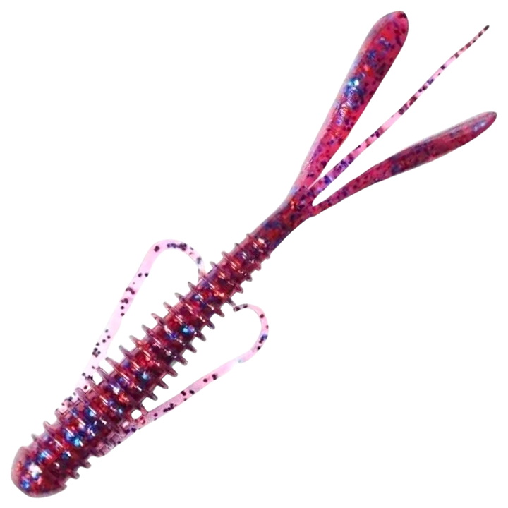 Keitech Hog Impact Jigi 3", väri Cosmos: violetti runko sekä punaiset ja siniset hileet