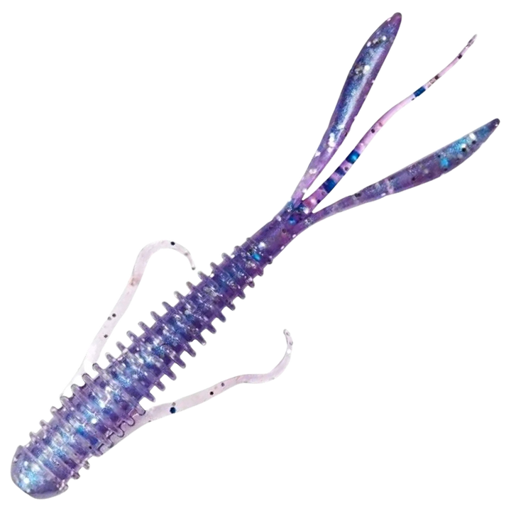 Keitech Hog Impact Jigi 3", väri Purple Ice Shad: läpikuultava violetti runko ja siniset hileet