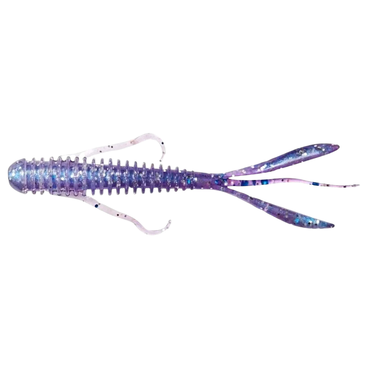 Keitech Hog Impact Jigi 3" Purple Ice Shad sivulta, pää vasemmalla