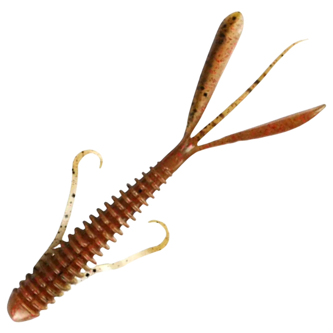 Keitech Hog Impact Jigi 3", väri Red Crawdad: punaruskea runko ja mustat pilkut