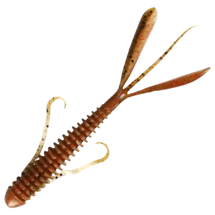 Keitech Hog Impact Jigi 3", väri Red Crawdad: punaruskea runko ja mustat pilkut