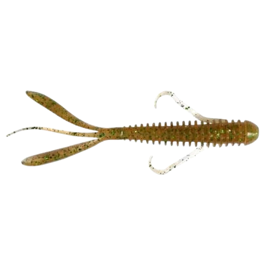 Keitech Hog Impact Jigi 3" Sahara Olive FLK sivulta, pää oikealla