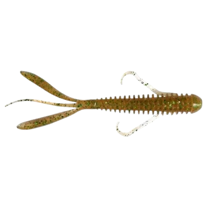Keitech Hog Impact Jigi 3" Sahara Olive FLK sivulta, pää oikealla