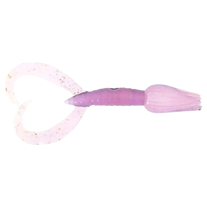 Keitech Little Spider Jigi 2" Bubblegum Grape ylhäältä, pää oikealla