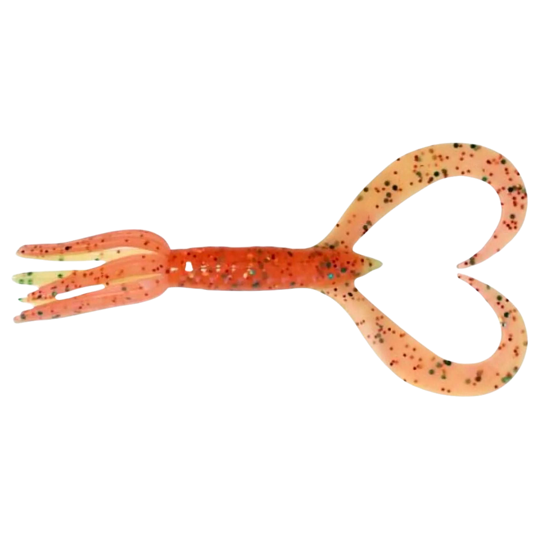 Keitech Little Spider Jigi 2" Fire Chart ylhäältä, pää vasemmalla