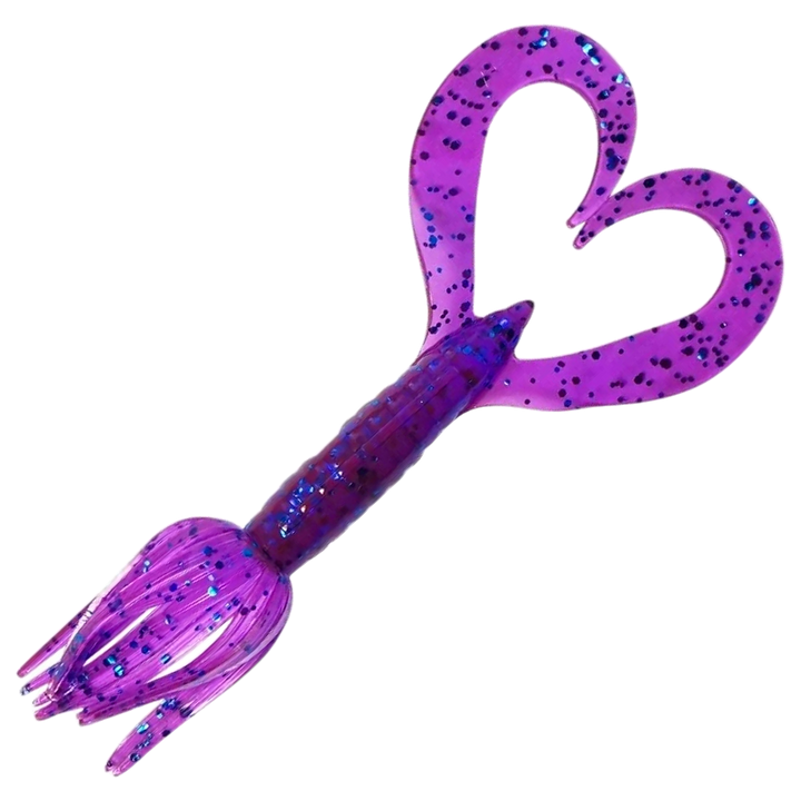 Keitech Little Spider Jigi 2", väri Purple Blue Heaven: violetti runko sekä siniset ja mustat pilkut