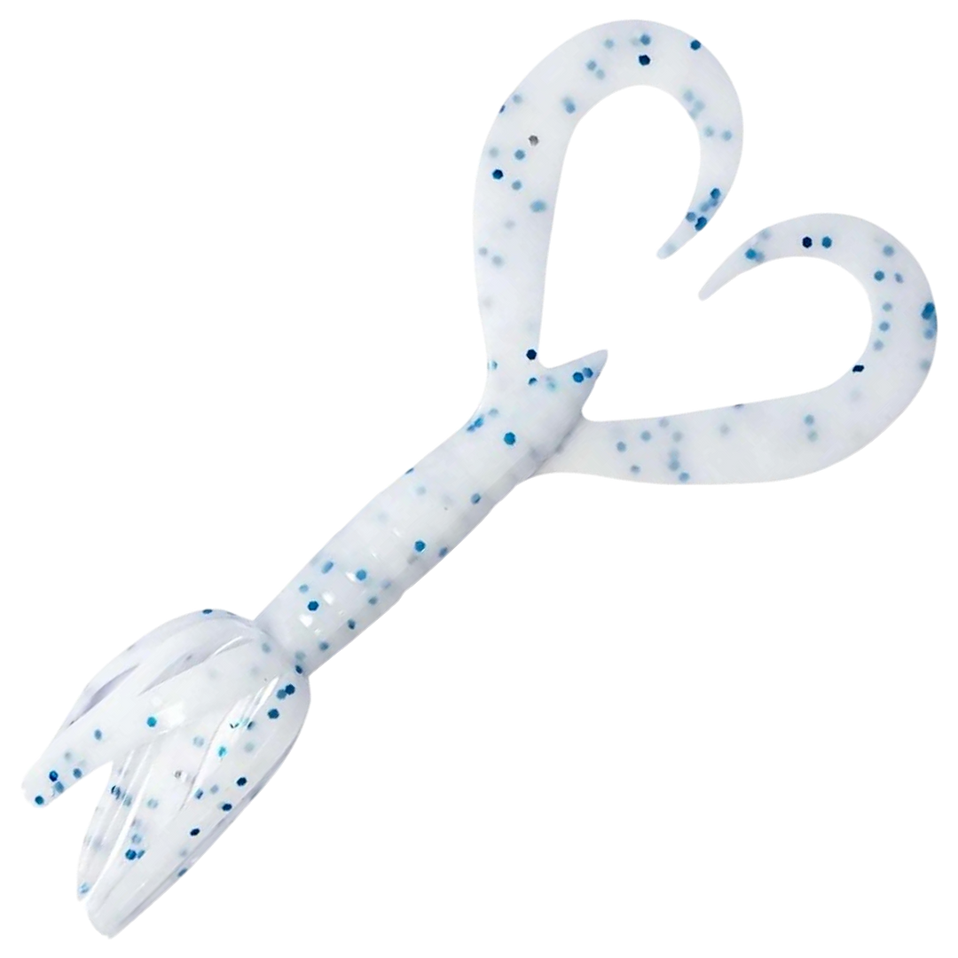 Keitech Little Spider Jigi 2", väri Snow Mint: valkoinen runko ja siniset hileet