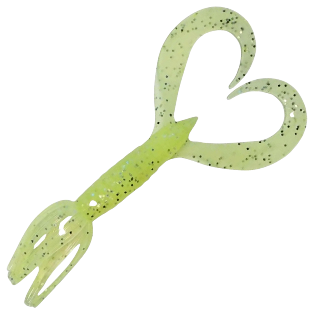 Keitech Little Spider Jigi 2", väri Toxic Chart: kirkkaan kellanvihreä runko ja mustat pilkut