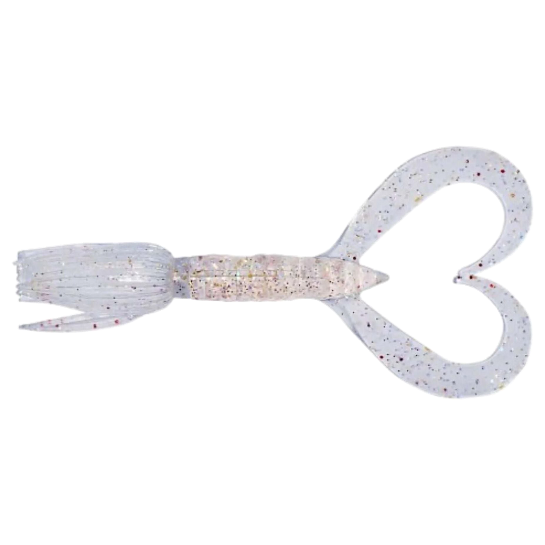 Keitech Little Spider Jigi 3" Crystal Flash ylhäältä, pää vasemmalla