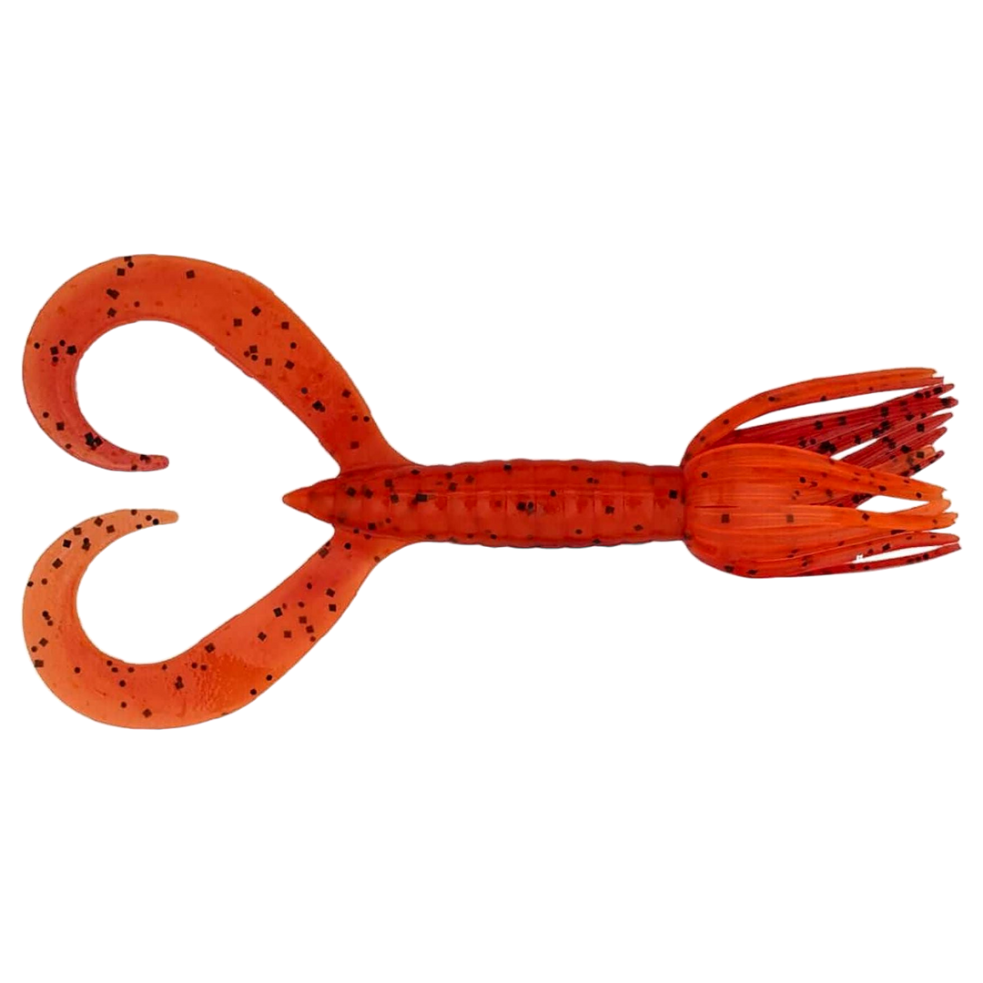 Keitech Little Spider Jigi 3" Delta Craw ylhäältä, pää oikealla