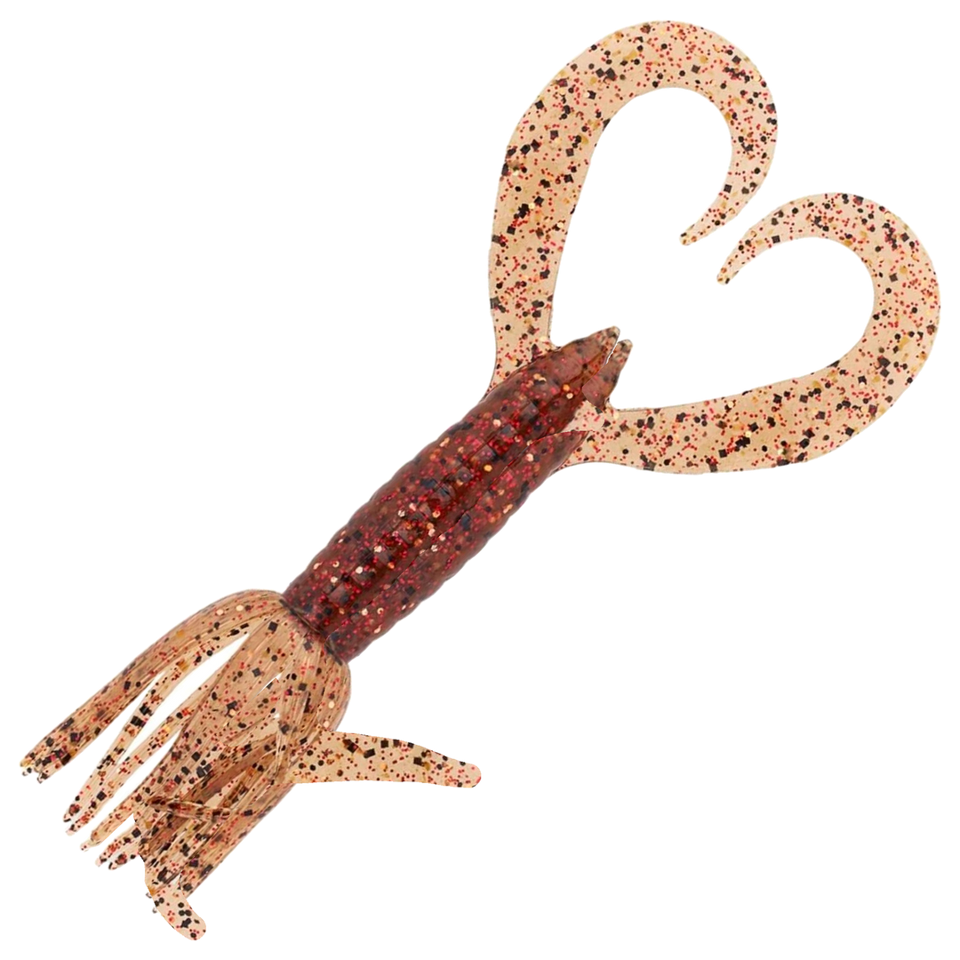 Keitech Little Spider Jigi 3", väri EBIMISO Red Copper: läpikuultava punaruskea runko ja kupariset hileet