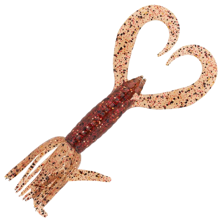 Keitech Little Spider Jigi 3", väri EBIMISO Red Copper: läpikuultava punaruskea runko ja kupariset hileet