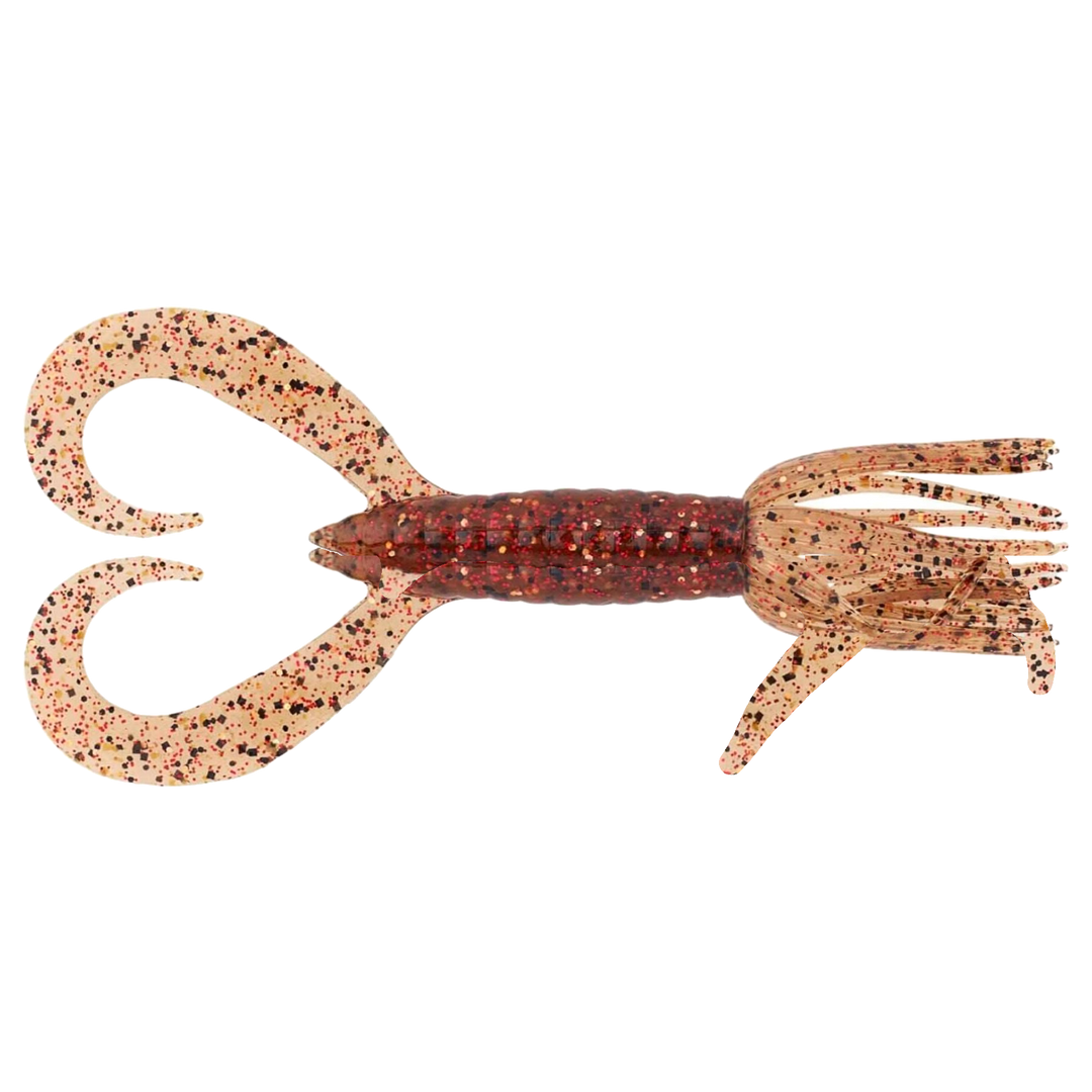 Keitech Little Spider Jigi 3" EBIMISO Red Copper ylhäältä, pää oikealla