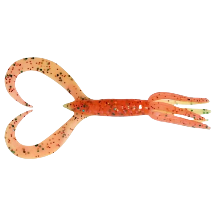 Keitech Little Spider Jigi 3" Fire Chart ylhäältä, pää oikealla