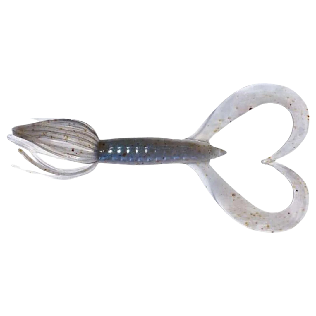 Keitech Little Spider Jigi 3" Pro Blue/Red Pearl ylhäältä, pää vasemmalla