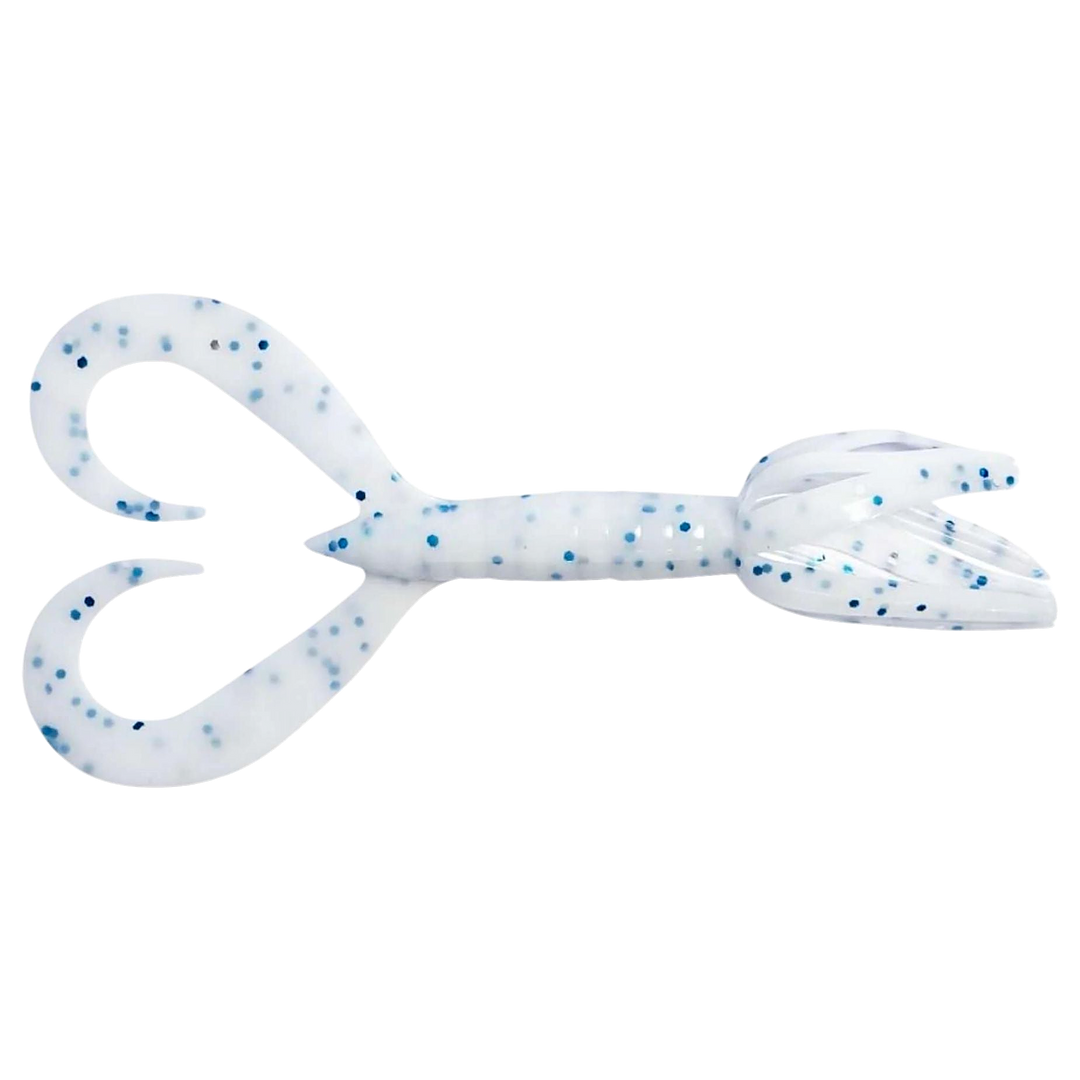 Keitech Little Spider Jigi 3" Snow Mint ylhäältä, pää oikealla