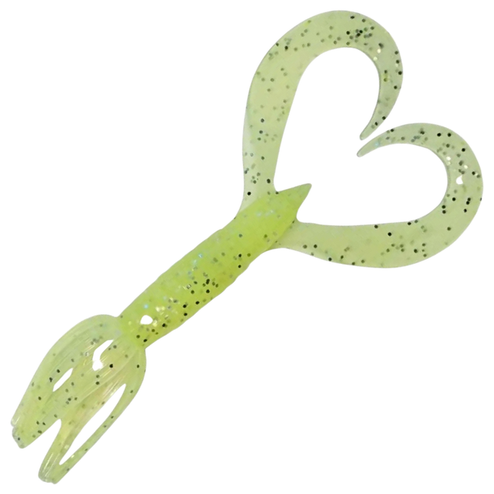 Keitech Little Spider Jigi 3", väri Toxic Chart: kirkkaan kellanvihreä runko ja mustat pilkut