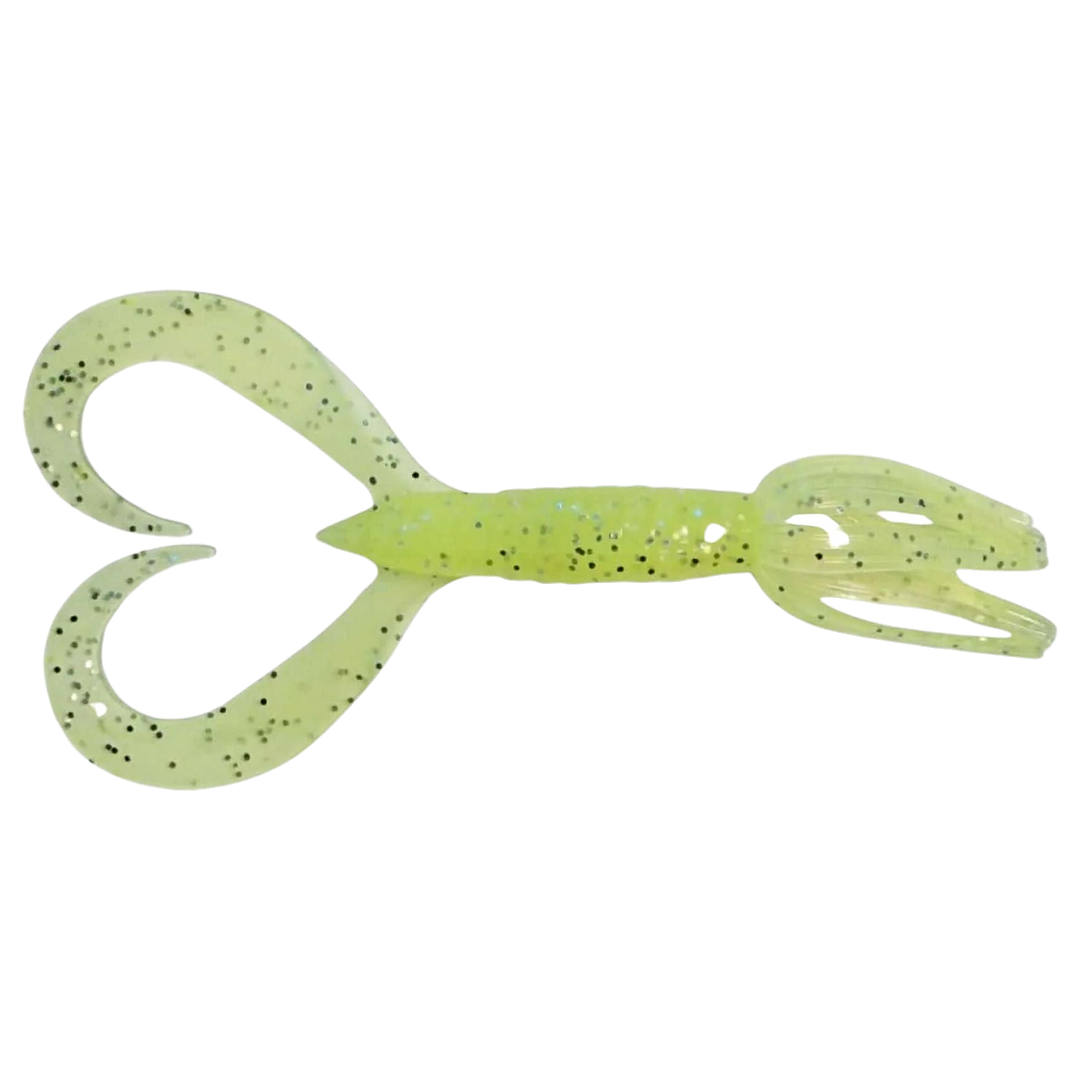 Keitech Little Spider Jigi 3" Toxic Chart ylhäältä, pää oikealla