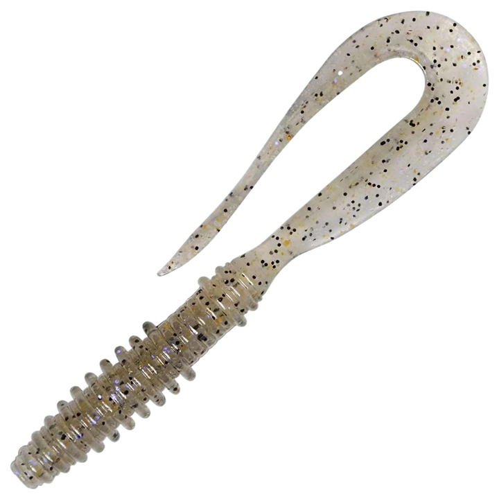 Keitech Mad Wag Mini Jigi 2.5", väri Electric Shad: harmaanruskea selkä, vaalea kylki ja violetit hileet