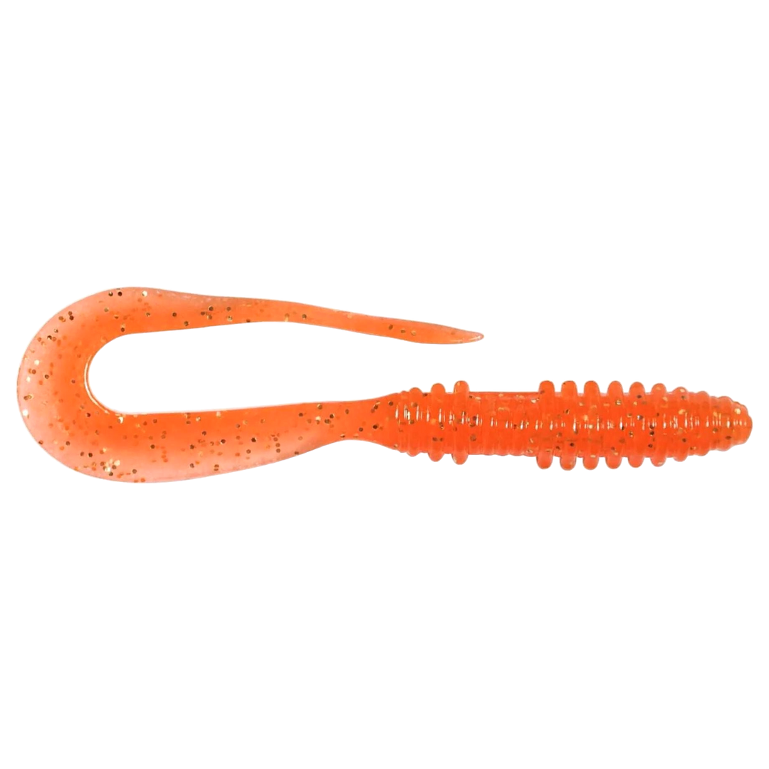Keitech Mad Wag Mini Jigi 2.5" Flashing Carrot sivulta, pää oikealla