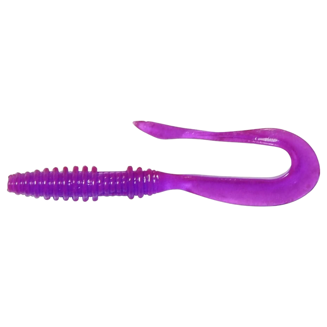 Keitech Mad Wag Mini Jigi 2.5" Purple Chameleon sivulta, pää vasemmalla