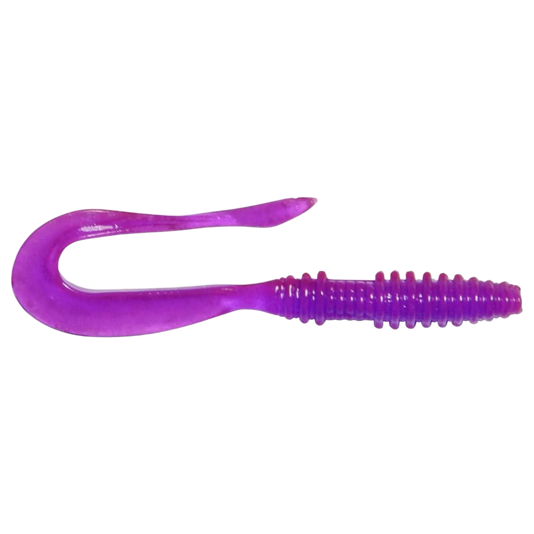 Keitech Mad Wag Mini Jigi 2.5" Purple Chameleon sivulta, pää oikealla