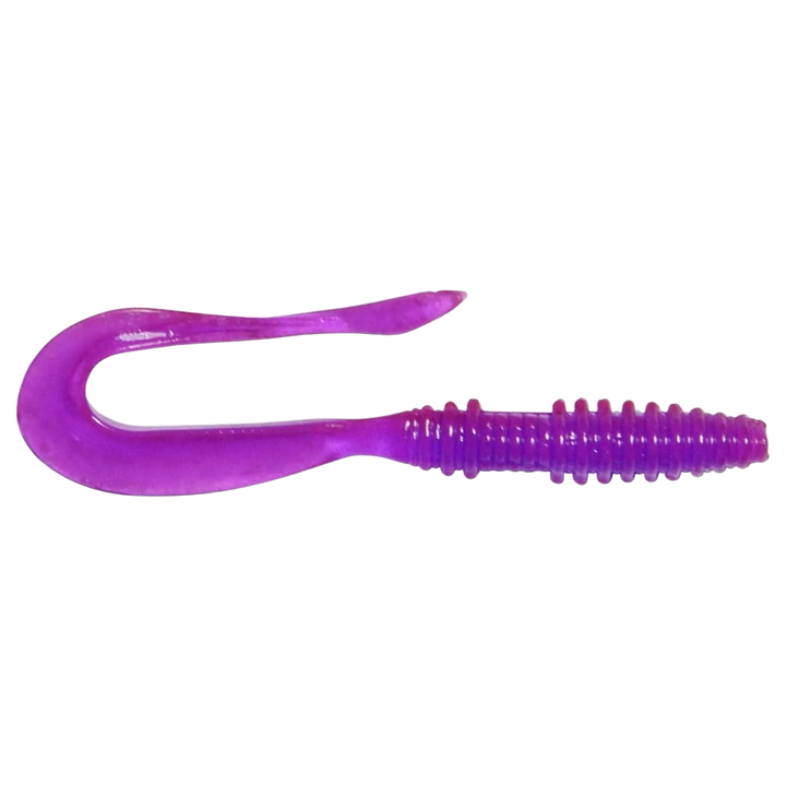 Keitech Mad Wag Mini Jigi 2.5" Purple Chameleon sivulta, pää oikealla