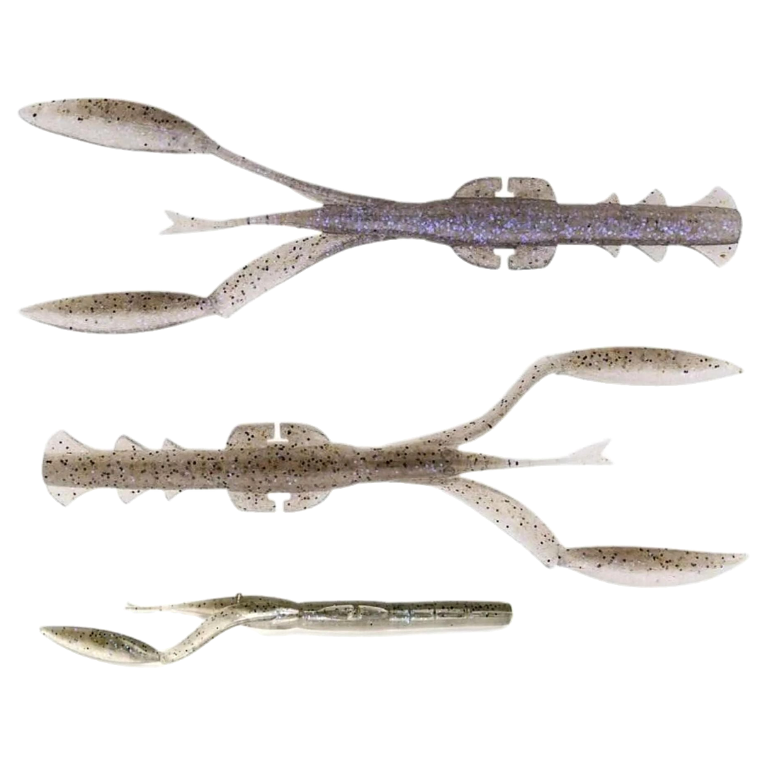 Keitech Neko Camaron Jigi 5.5" Electric Shad ylä- ja alapuolelta sekä sivulta