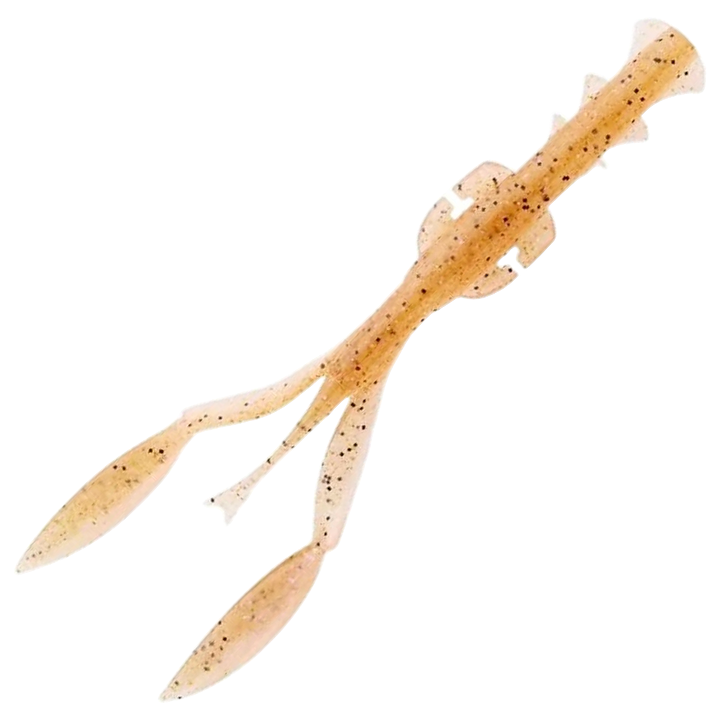 Keitech Neko Camaron Jigi 5.5", väri Electric Shrimp: oranssinruskea runko ja mustat pilkut