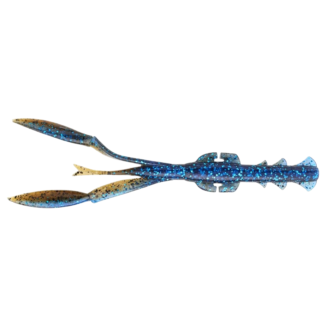 Keitech Neko Camaron Jigi 5.5" Okeechobee Craw yläpuolelta, pää vasemmalla