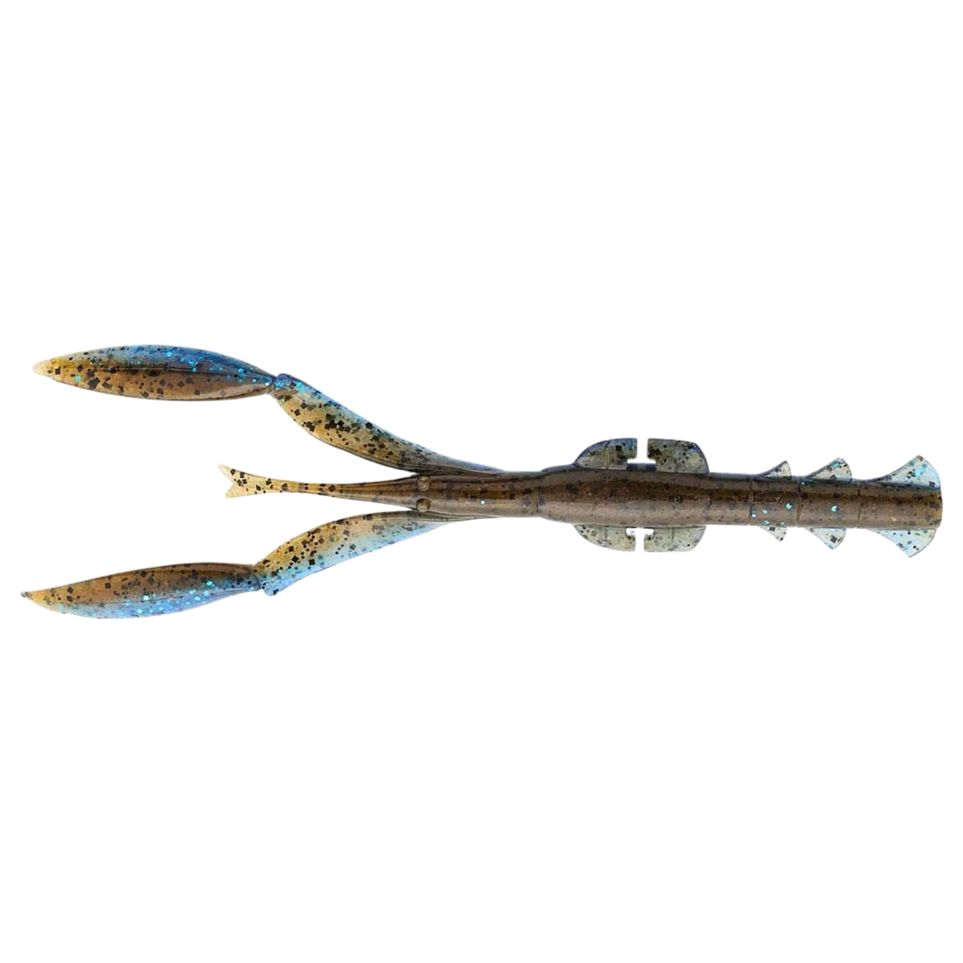 Keitech Neko Camaron Jigi 5.5" Okeechobee Craw alapuolelta, pää vasemmalla