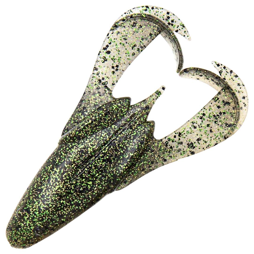 Keitech Noisy Flapper Jigi 3.5", väri Green Frog: oliivinvihreä selkä, vaalea vatsa ja mustat pilkut