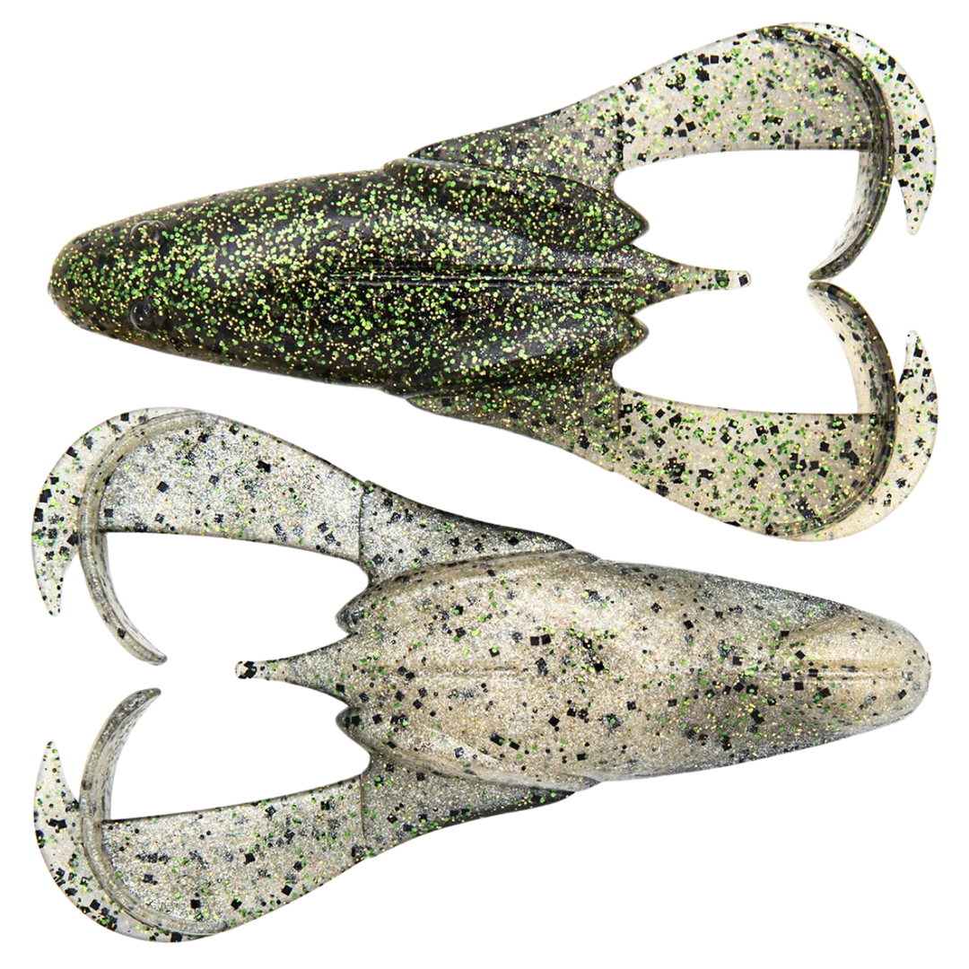Keitech Noisy Flapper Jigi 3.5" Green Frog ylä- ja alapuolelta