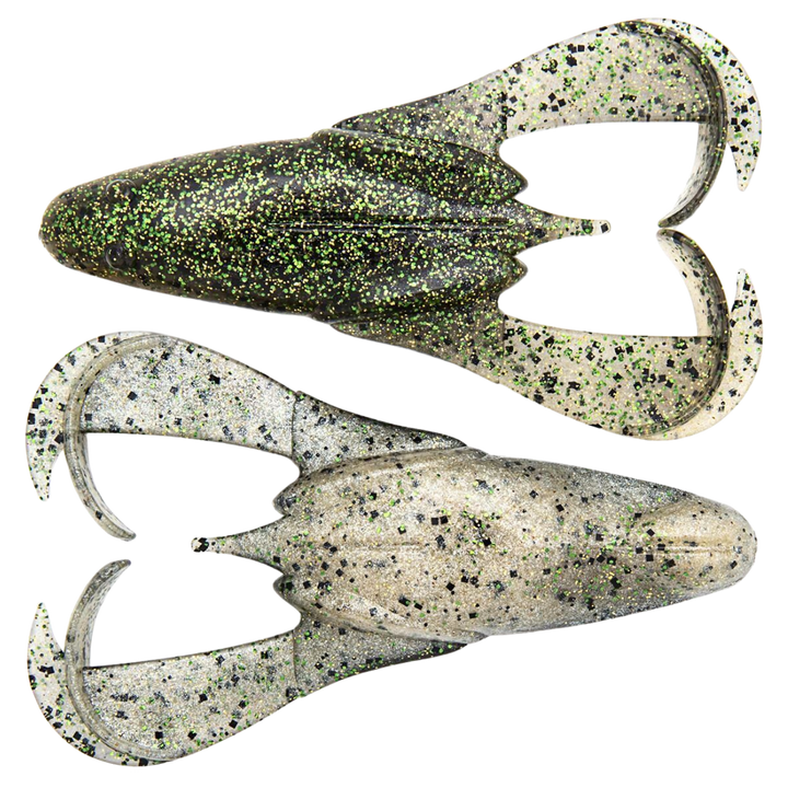 Keitech Noisy Flapper Jigi 3.5" Green Frog ylä- ja alapuolelta