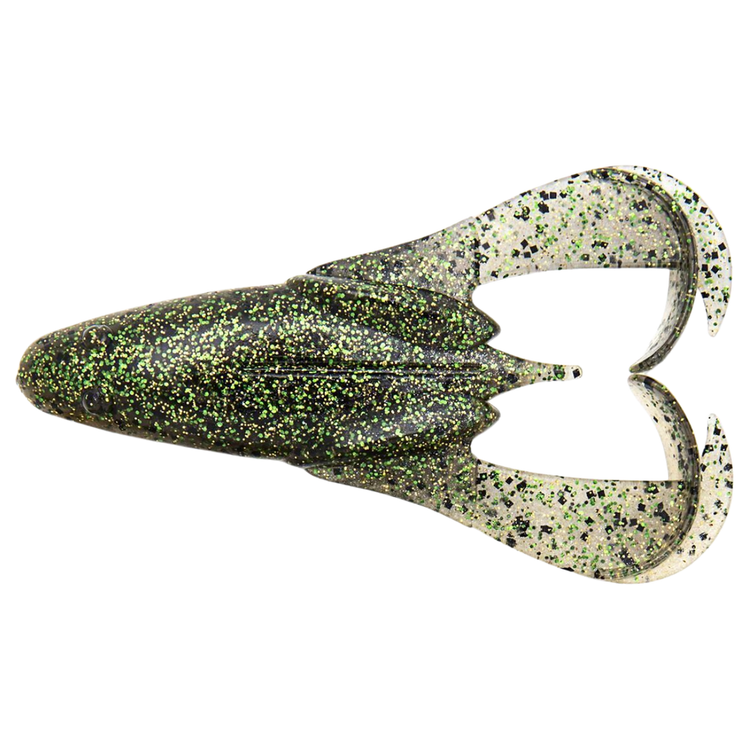 Keitech Noisy Flapper Jigi 3.5" Green Frog yläpuolelta, pää vasemmalla