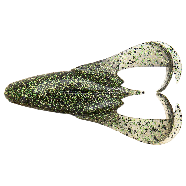 Keitech Noisy Flapper Jigi 3.5" Green Frog yläpuolelta, pää vasemmalla