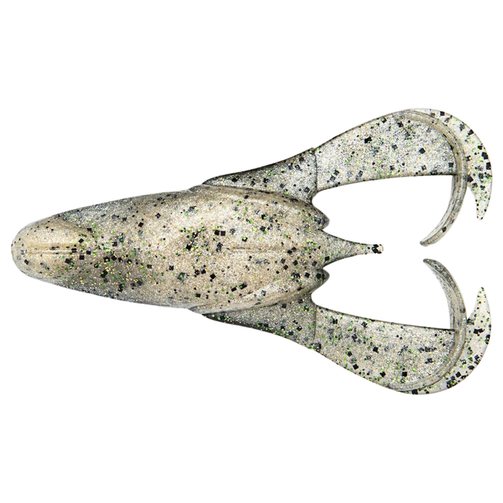 Keitech Noisy Flapper Jigi 3.5" Green Frog alapuolelta, pää vasemmalla