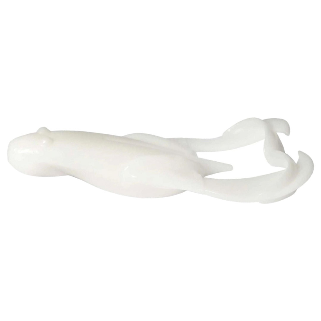 Keitech Noisy Flapper Jigi 3.5" White sivulta, pää vasemmalla