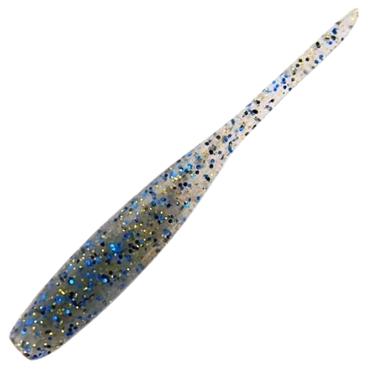 Keitech Shad Impact Jigi 2", väri Bluegill: harmaanvihreä runko sekä siniset ja mustat pilkut