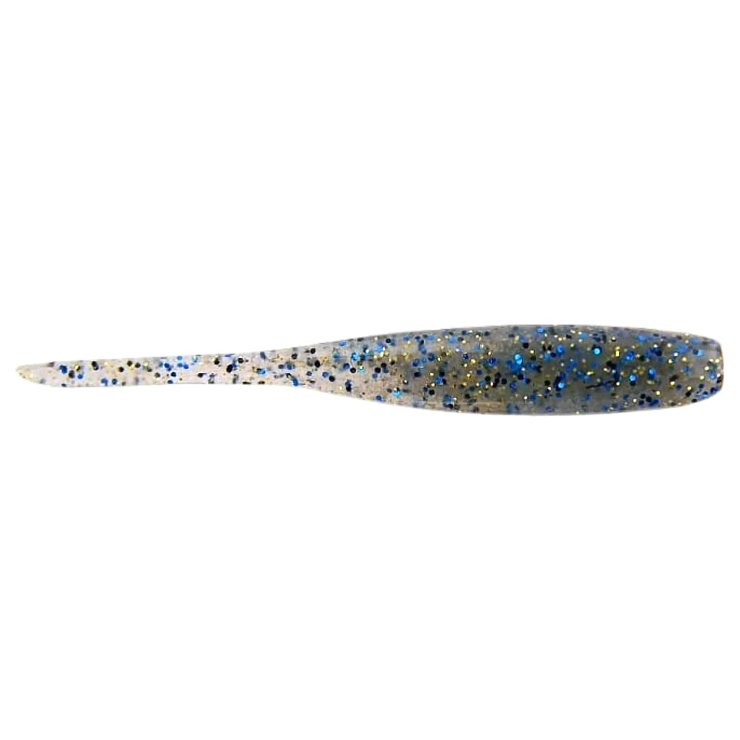 Keitech Shad Impact Jigi 2" Bluegill sivulta, pää oikealla