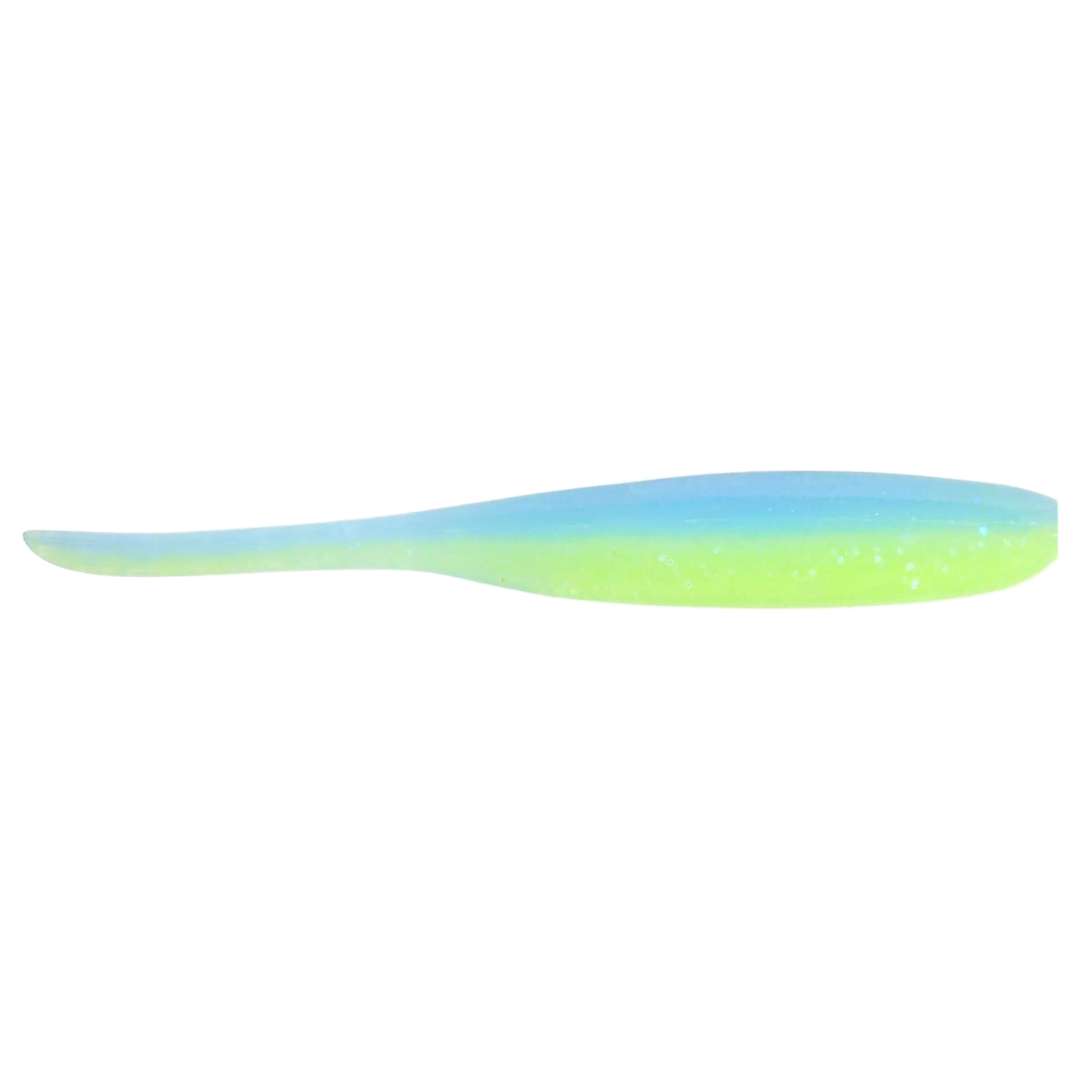 Keitech Shad Impact Jigi 2" Electric Chart sivulta, pää oikealla