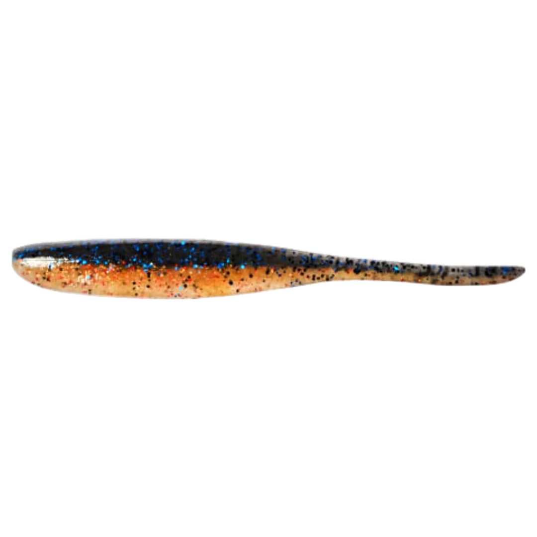 Keitech Shad Impact Jigi 2" Golden Gill sivulta, pää vasemmalla