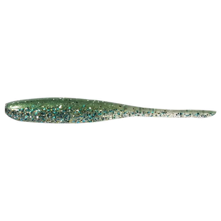 Keitech Shad Impact Jigi 2" Green Shad sivulta, pää vasemmalla