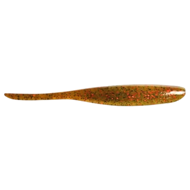 Keitech Shad Impact Jigi 2" Motoroil Red Flake sivulta, pää oikealla