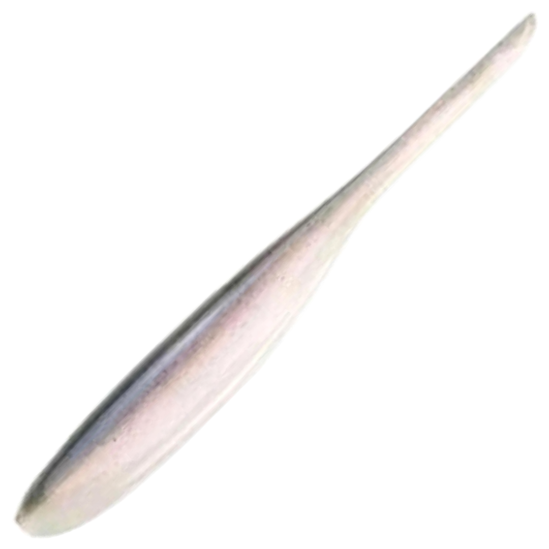 Keitech Shad Impact Jigi 2", väri Pro Blue/Red Pearl: harmaansininen selkä ja vaaleanpunertava kylki
