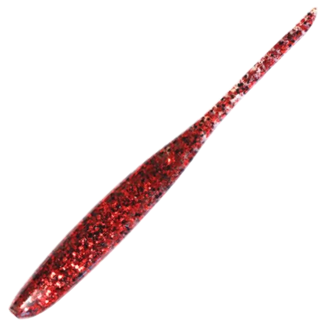 Keitech Shad Impact Jigi 2", väri Red Devil: läpikuultava punainen runko ja tummanpunaiset hileet